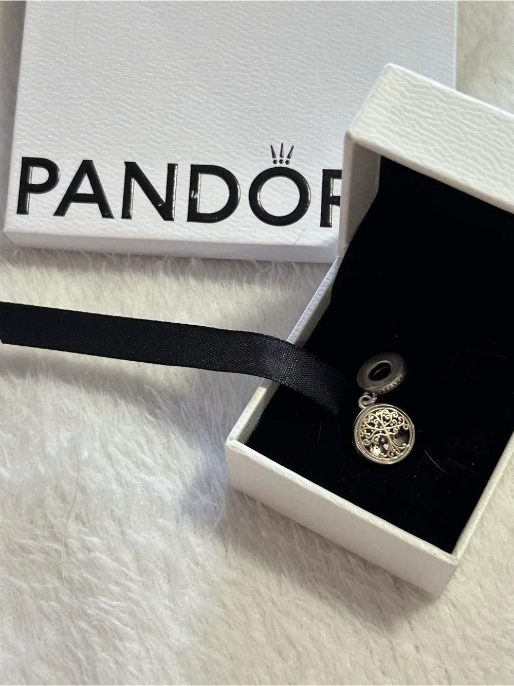 Pandora Silver Tree of Life Dangle Charm - Silver